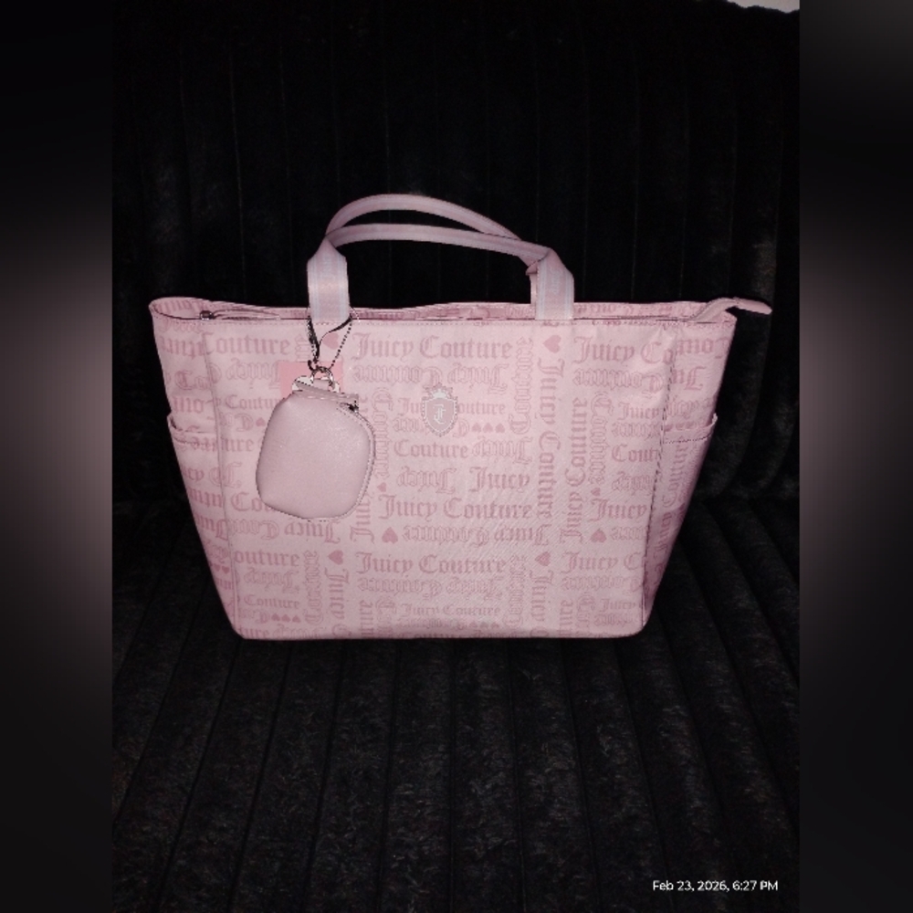 JUICY COUTURE LARGE PASTEL PINK TOTE